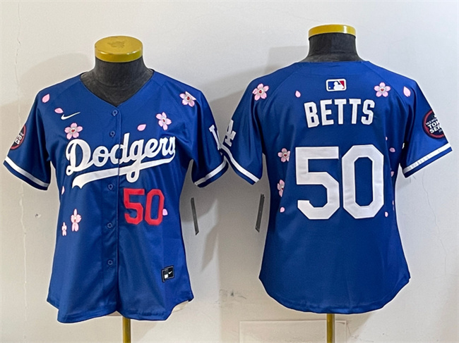 Youth Los Angeles Dodgers #50 Mookie Betts Royal 2025 Tokyo Series Limited Stitched Baseball Jersey Youth Los Angeles Dodgers #50 Mookie Betts Royal 2025 Tokyo Series Limited Stitched Baseball Jersey